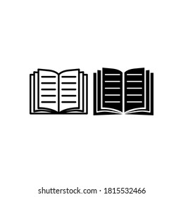 Icono de libro abierto en diseño plano de moda