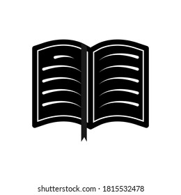 Offenes Buchsymbol in trendigem Flachdesign
