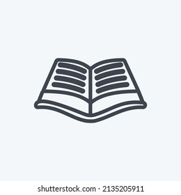 Open Book Icon in trendy line style isolated on soft blue background