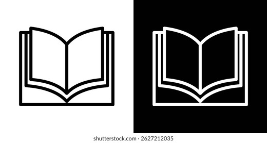 open book icon in trendy line design