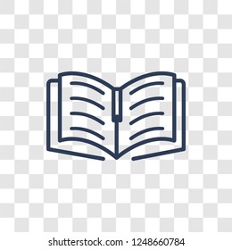 Open Book icon. Trendy linear Open Book logo concept on transparent background from Science collection
