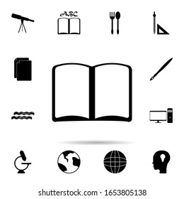open book icon. Universal set of university life for website design and development, app development