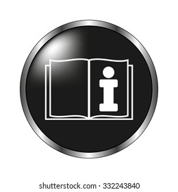 Open book icon - vector button