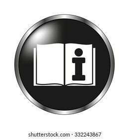 Open book icon - vector button