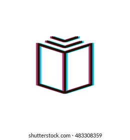 Open book icon vector, clip art. Also useful as logo, silhouette and illustration.