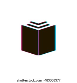 Open book icon vector, clip art. Also useful as logo, silhouette and illustration.
