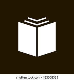 Open book icon vector, clip art. Also useful as logo, silhouette and illustration.