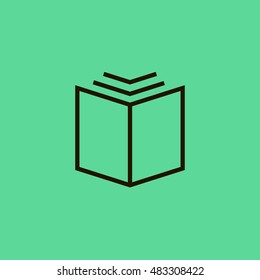 Open book icon vector, clip art. Also useful as logo, silhouette and illustration.