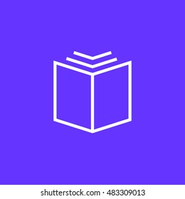 Open book icon vector, clip art. Also useful as logo, silhouette and illustration.