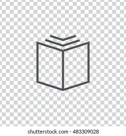 Open book icon vector, clip art. Also useful as logo, silhouette and illustration.