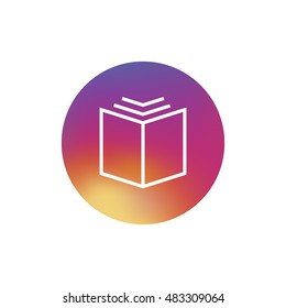Open book icon vector, clip art. Also useful as logo, circle button, silhouette and illustration.
