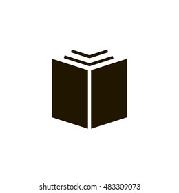 Open book icon vector, clip art. Also useful as logo, silhouette and illustration.