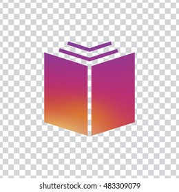 Open book icon vector, clip art. Also useful as logo, silhouette and illustration.