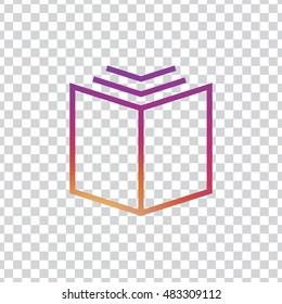 Open book icon vector, clip art. Also useful as logo, silhouette and illustration.