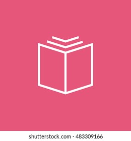 Open book icon vector, clip art. Also useful as logo, silhouette and illustration.