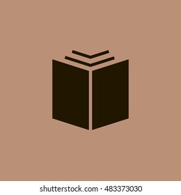 Open book icon vector, clip art. Also useful as logo, silhouette and illustration.