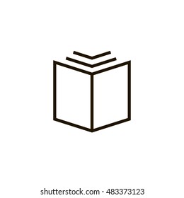 Open book icon vector, clip art. Also useful as logo, silhouette and illustration.