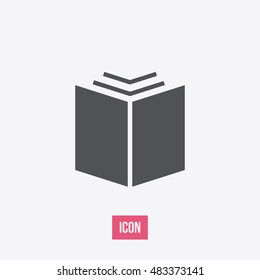 Open book icon vector, clip art. Also useful as logo, silhouette and illustration.