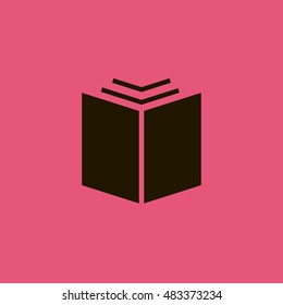Open book icon vector, clip art. Also useful as logo, silhouette and illustration.