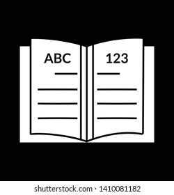 Open book icon- vector education sign and symbol. Learning icon.