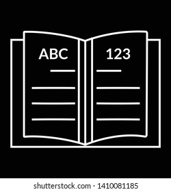 Open book icon- vector education sign and symbol. Learning icon.