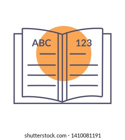 Open book icon- vector education sign and symbol. Learning icon.