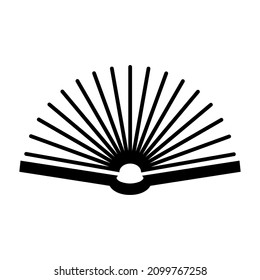 open book icon vector with flipping leaves. open book vector graphic illustration. Symbol of library, knowledge, study and mind