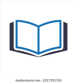 Open book icon. Book icon. Vector and glyph