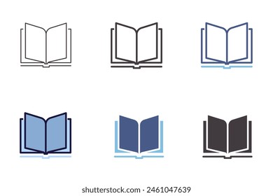 Open book icon. Vector graphic elements for libraries, studying, education, reading