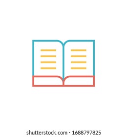 ilustración vectorial de icono de libro abierto. estilo de color de línea de icono de libro abierto