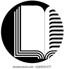 Open book icon vector illustration isolated on white background. Book logo. Trendy book logo