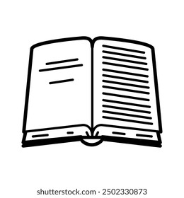 Offenes Buch, Vektorgrafik einzeln auf weißem Hintergrund