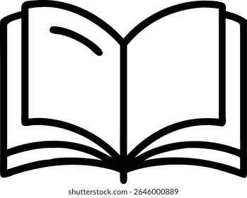 Um ícone de livro aberto ilustração vetorial para leitura, educação e literatura. Perfeito para design gráfico e projetos de arte.