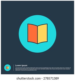Open Book icon, vector illustration. Flat color design style
