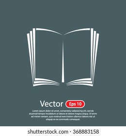 open book icon; vector book icon; illustration; page; education 