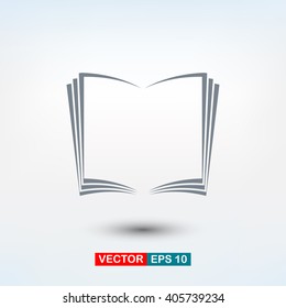 open book icon; vector book icon; illustration; page; education 