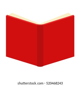 Open book icon vector illustration in flat design style isolated on white. Academic education symbol learning, reading, school sign. Knowledge science university library