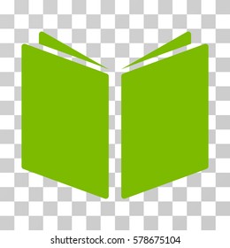 Open Book icon. Vector illustration style is flat iconic symbol, eco green color, transparent background. Designed for web and software interfaces.