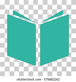 Open Book icon. Vector illustration style is flat iconic symbol, cyan color, transparent background. Designed for web and software interfaces.