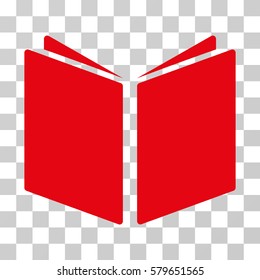Open Book icon. Vector illustration style is flat iconic symbol, red color, transparent background. Designed for web and software interfaces.