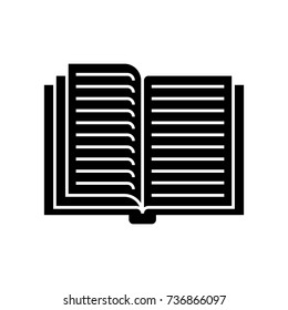 open book icon, vector illustration, black sign on isolated background