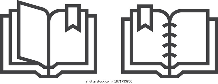 aislamiento vectorial de icono de libro abierto
