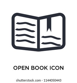 Open book icon vector isolated on white background for your web and mobile app design, Open book logo concept