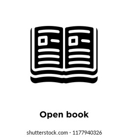 Open book icon vector isolated on white background, logo concept of Open book sign on transparent background, filled black symbol