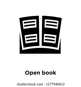 Open book icon vector isolated on white background, logo concept of Open book sign on transparent background, filled black symbol