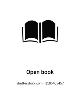 Open book icon vector isolated on white background, logo concept of Open book sign on transparent background, filled black symbol