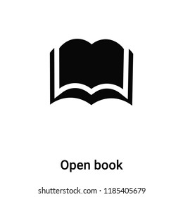 Open book icon vector isolated on white background, logo concept of Open book sign on transparent background, filled black symbol