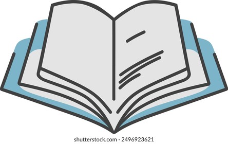 Open book icon vector isolated illustration, notebook vector