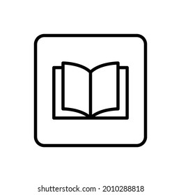 Open book icon vector line square style