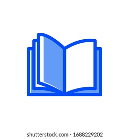 Icono de libro abierto vector sobre fondo blanco